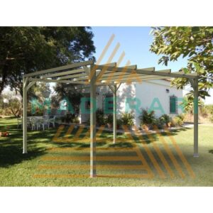 Pérgola Maciza 4x3 m: Estilo Natural, Resistencia Profesional y Elegancia Rústica para Jardines en Toda España
