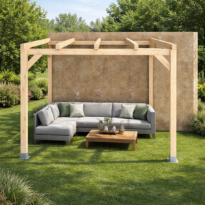 Pérgola Laminada 4x3: Madera de Alta Calidad, Diseño Natural y Resistencia para Exteriores