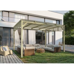 Pérgola Maciza 4x3 “Luz y Sombra”: Equilibrio entre Diseño, Ventilación y Elegancia Natural
