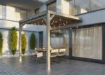 Pérgola madera 3x3 Techada Anexada