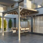 Pérgola madera 3x3 Techada Anexada