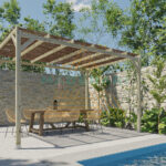Pérgola Maciza 3x3 con Mimbre