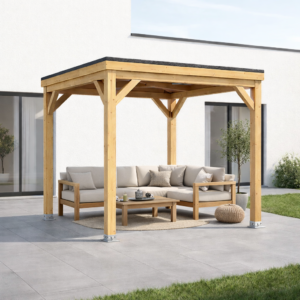 Pérgola Laminada 3x3 Techada: Protección Integral, Estilo Natural y Madera de Alta Calidad