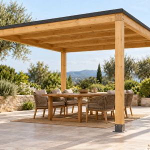 Pérgola madera 4×3 Techada