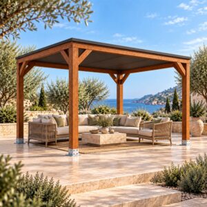 Pérgola Laminada 3×3 Techada