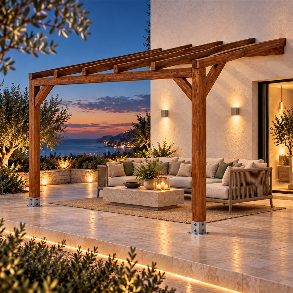 Pérgola madera 4x3 Anexada Pérgola madera 4x3 Anexada - Imagen 1