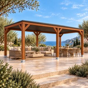 Pérgola madera 4×3 Techada