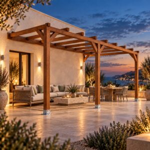 Pérgola madera 5×3 Anexada