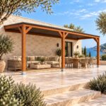Pérgola madera 6x3 Techada Anexada