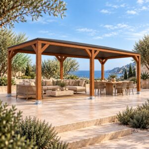 Pérgola madera 6×3 Techada