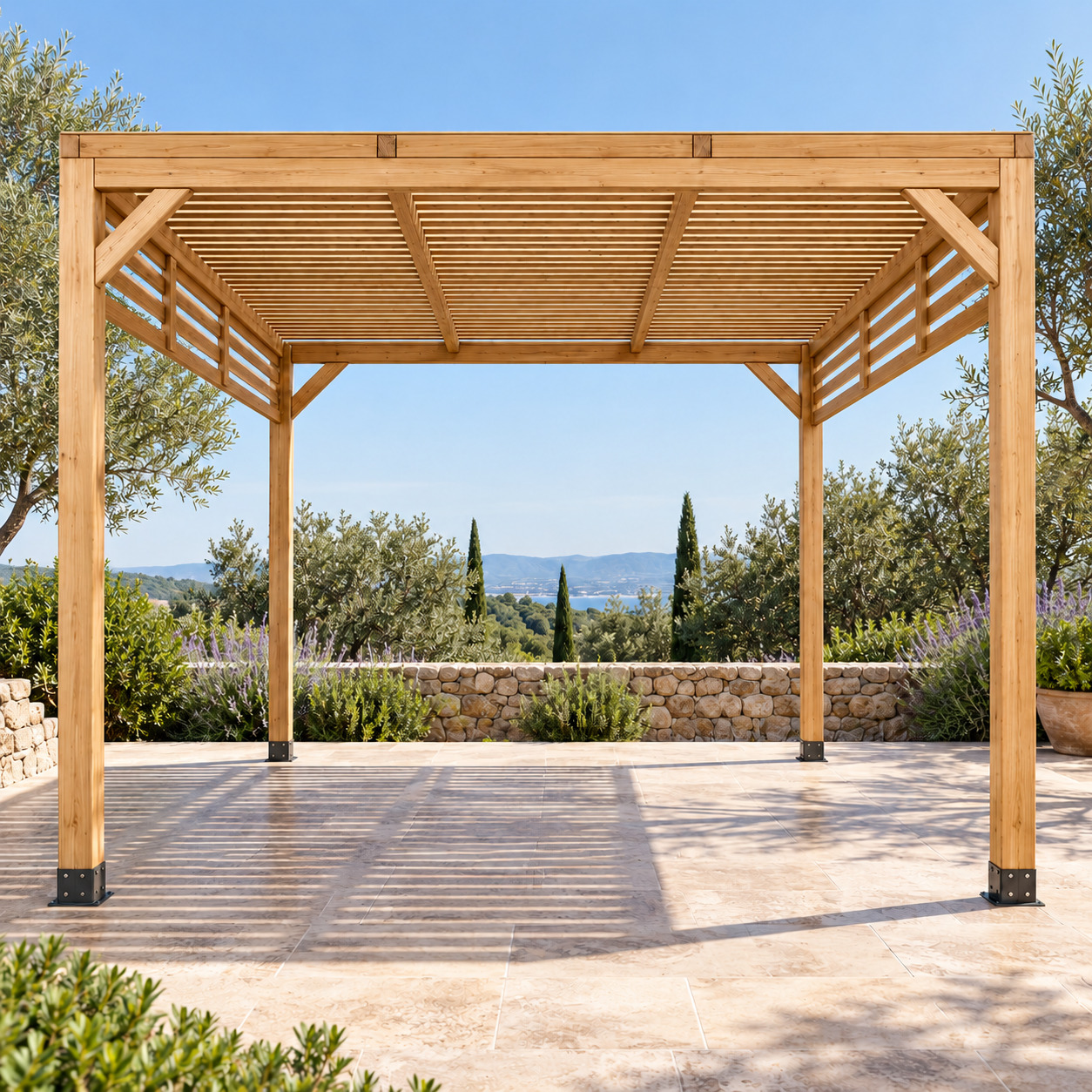Pérgola maciza 3×3 Luz y Sombra Pérgola maciza 3×3 Luz y Sombra - Imagen 1