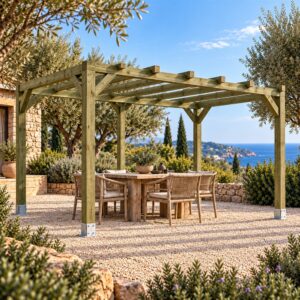 Pérgola de Madera Maciza 5×3