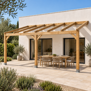 Pérgola madera 6×4 Anexada