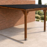 Pérgola de madera laminada 6×4 techada anexada
