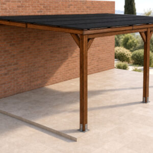 Pérgola de madera laminada 6×4 techada anexada